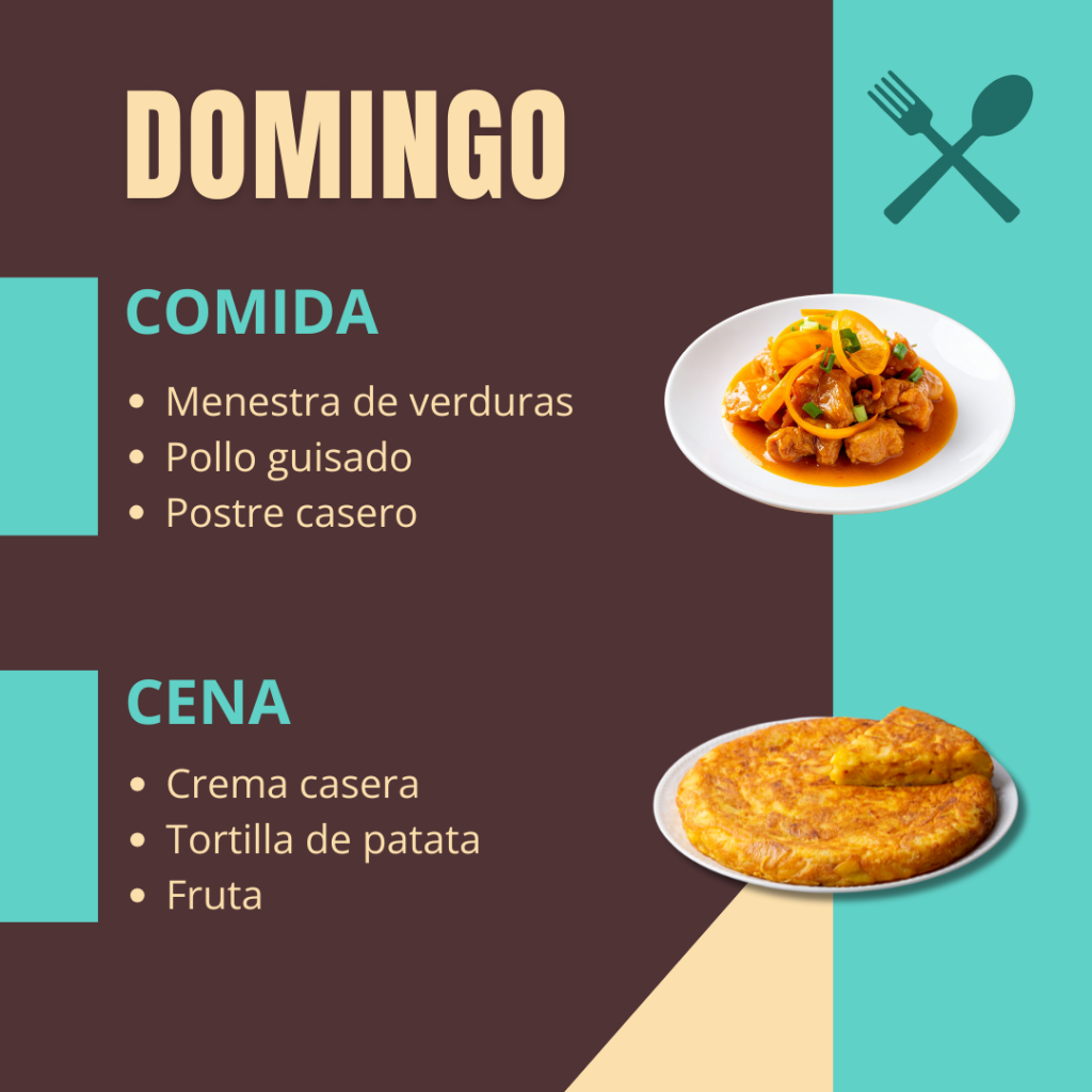 Ejemplo de menú, domingo