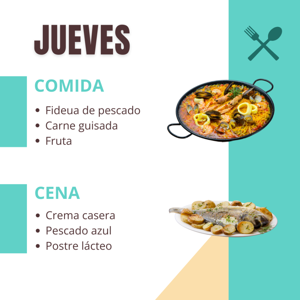 Ejemplo de menú, jueves