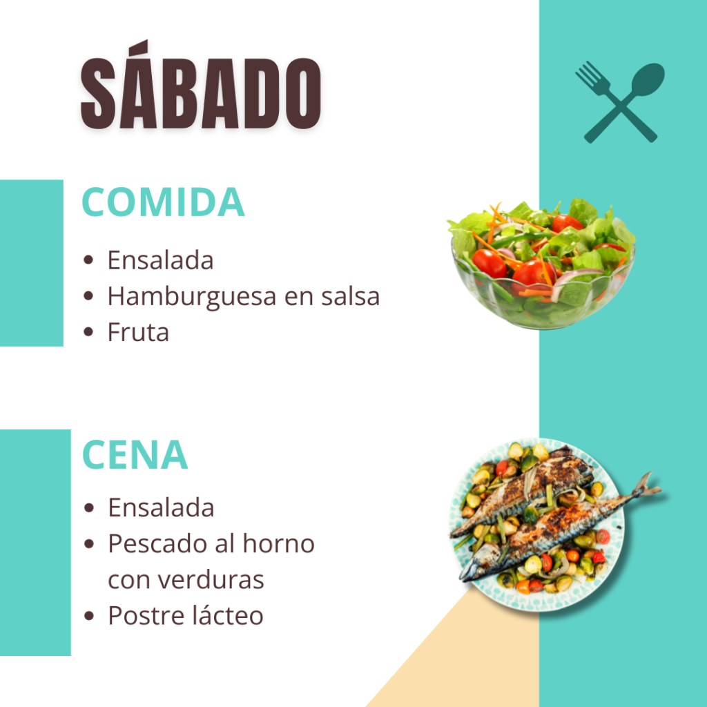 Ejemplo de menú, sábado